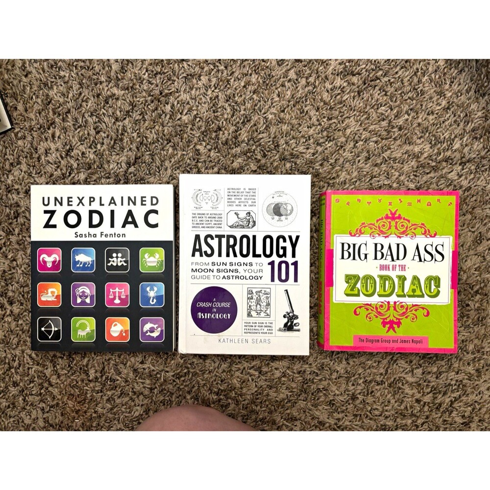 Lot of 3 Zodiac/Astrology Books: Unexplained Zodiac, Astrology 101